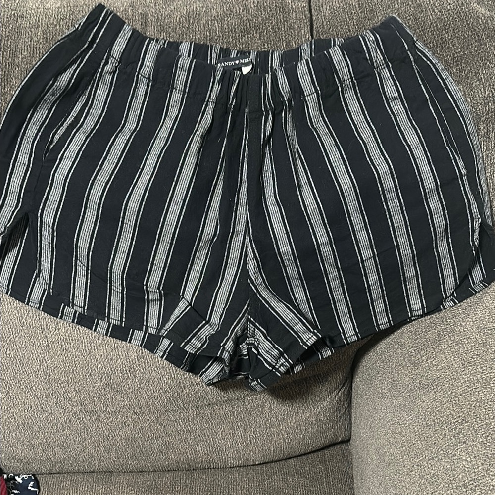 Brandy Melville black and white striped short shorts